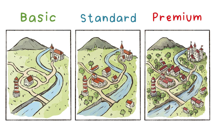 create custom hand drawn map in watercolor style
