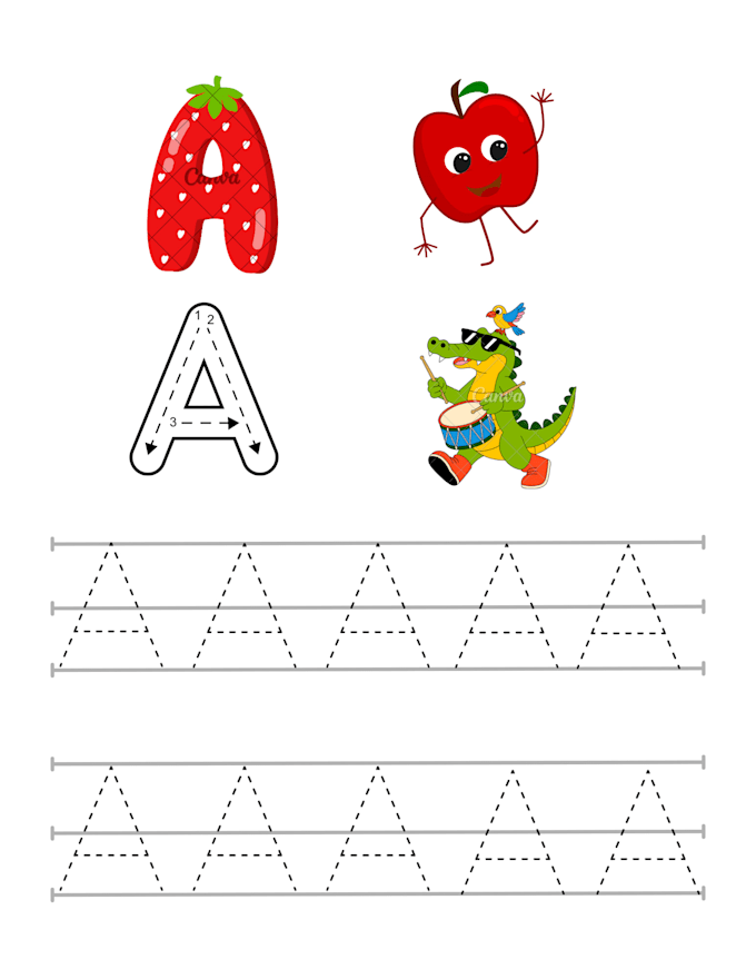 design alphabet worksheets for children
