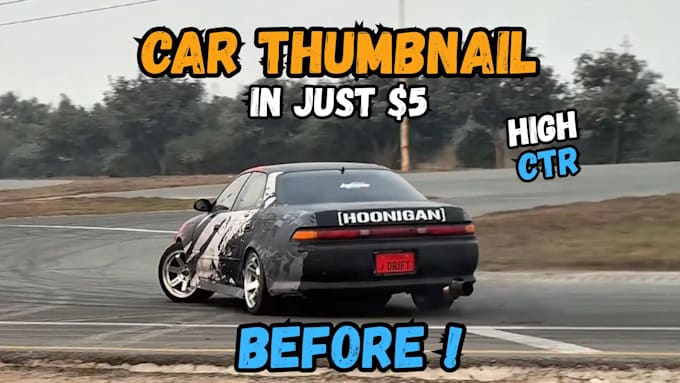 create car youtube thumbnails for more views