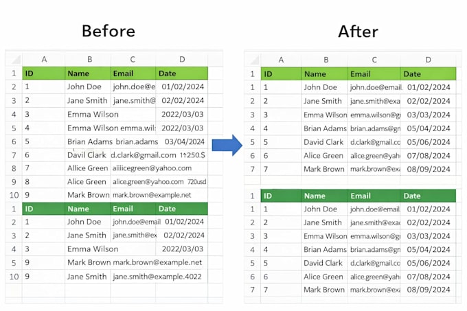 clean, format and sort your excel or CSV data professionally