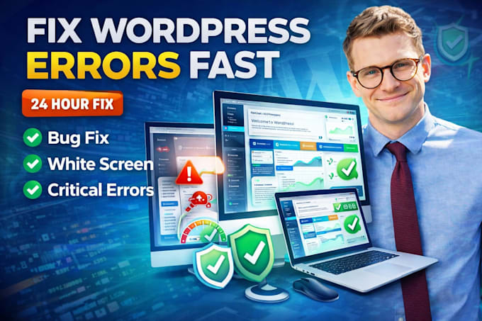 fix wordpress errors, bugs, white screen, or critical issues fast