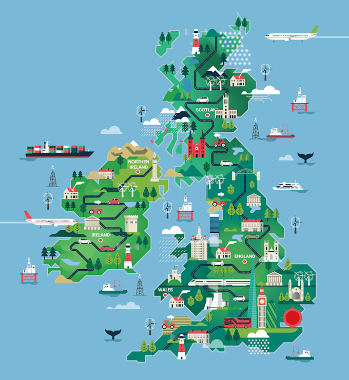 drawn map vector illustration, vector map design, infographic map illustrations