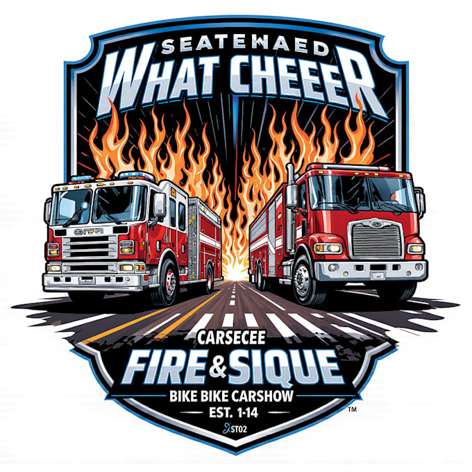 custom firefighter logo fire department and fire rescue design