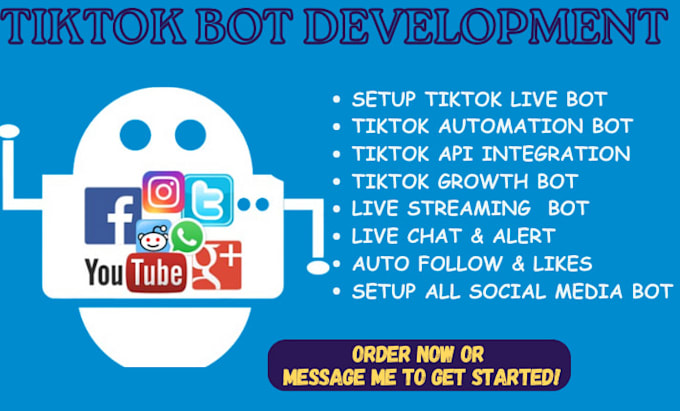 build social media bot, x bot, tiktok bot, instagram api bot
