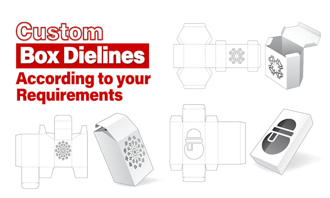 create custom packaging box design and dielines print ready
