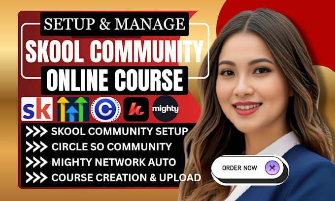 skool community setup kajabi online course website ghl mighty network circle so