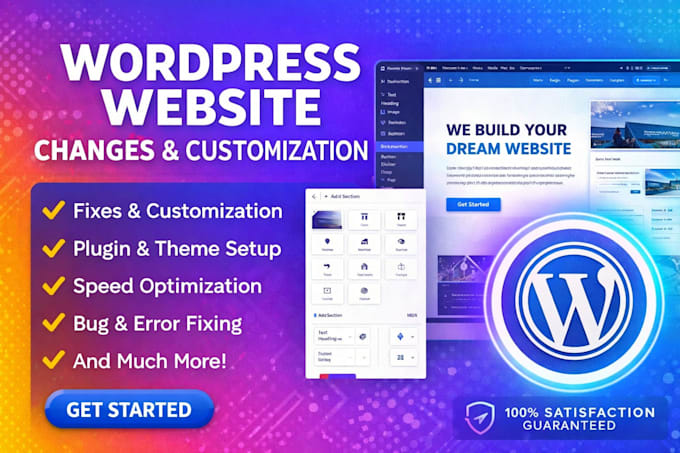 do wordpress website changes, fixes, customisation and edits