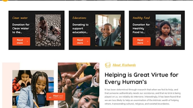 design a professional nonprofit or charity website with donation system