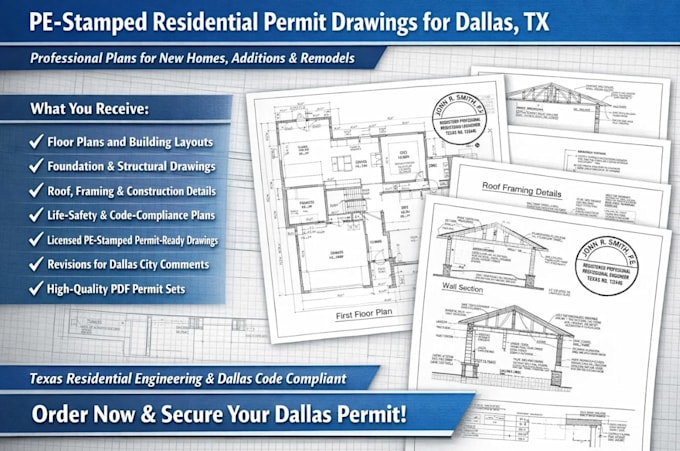 Permit Set Drawings.pdf Prepare stamped residential permit drawings for dallas city approval by ...