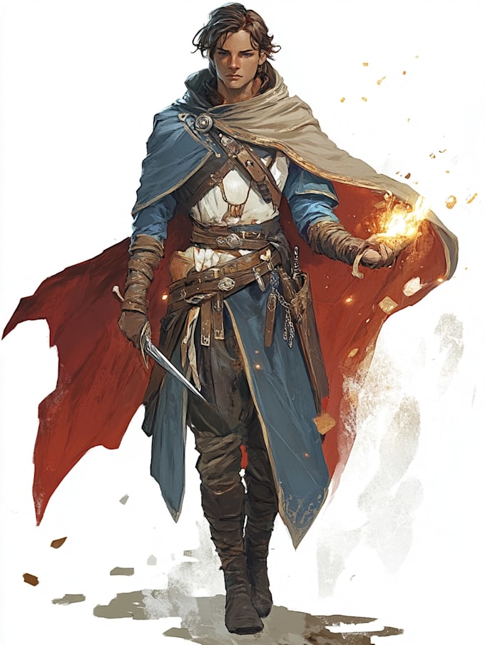 Hacer arte de personajes de fantasía de dnd y personaje de dnd