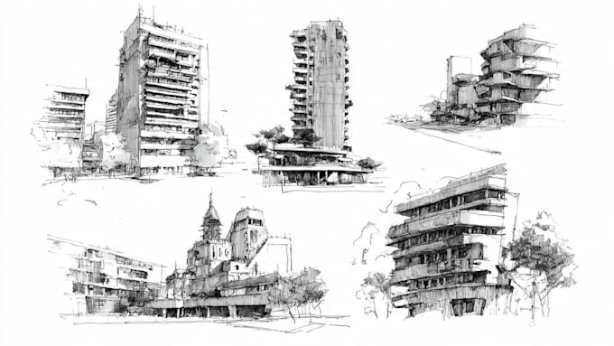 do hand drawn architectural sketches