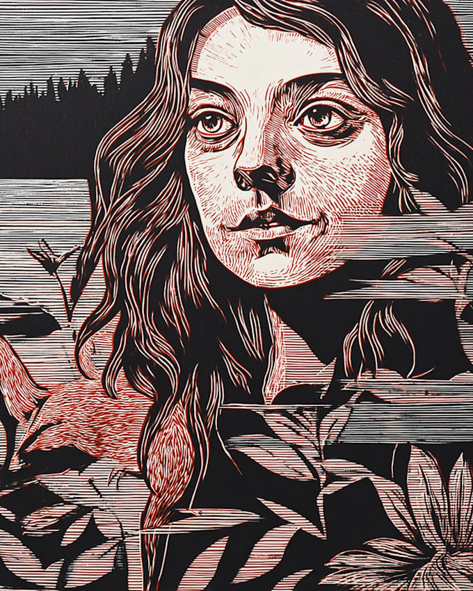 create awesome linocut illustration for your brand