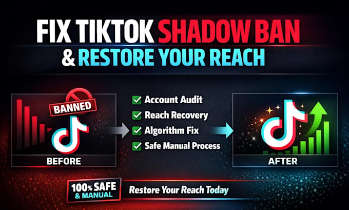 audit and fix tiktok ban violations, handle appeals, fix ban issues