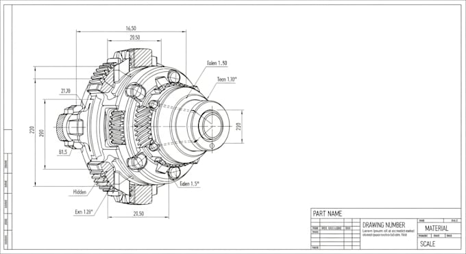 do technical drawing, line drawing, or manufacturing 2d drawing