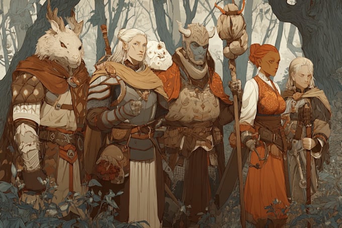 design character fantasy illustration party