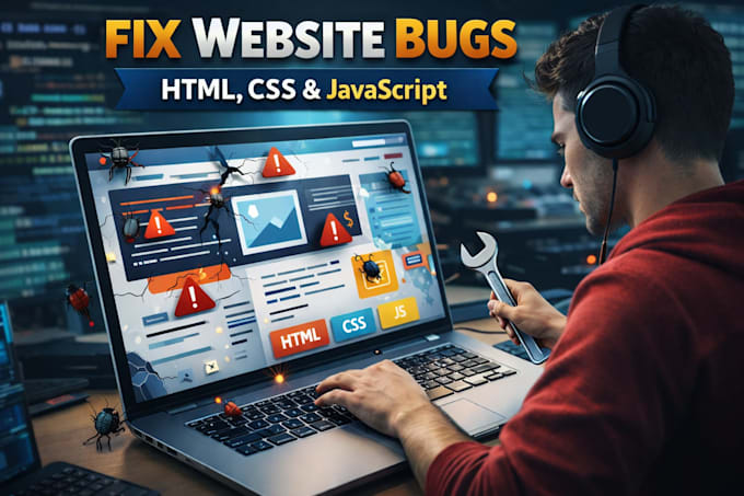 fix HTML, CSS, or javascript website bugs and errors