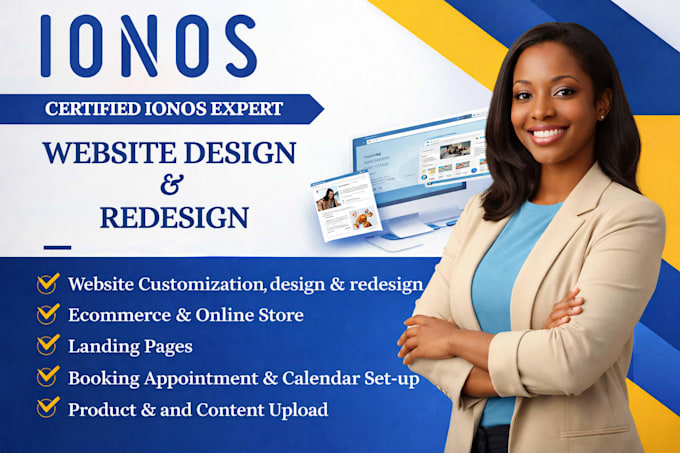 create ionos website design redesign wordpress godaddy landing page ecommerce