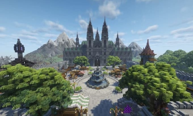 create custom minecraft adventure map spawn build survival city as your builder