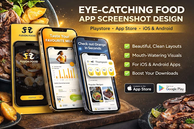 design app screenshots for play store and app store