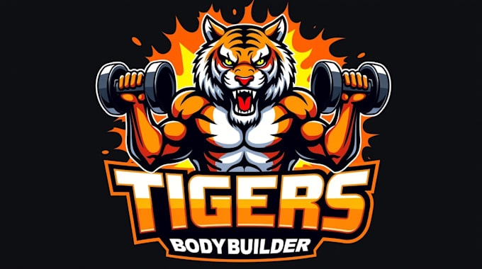 make different tiger body builder logo with express delivery
