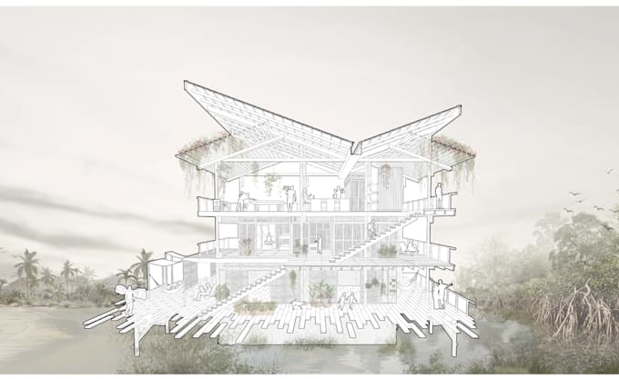 stylize architectural plans, sections, and elevations