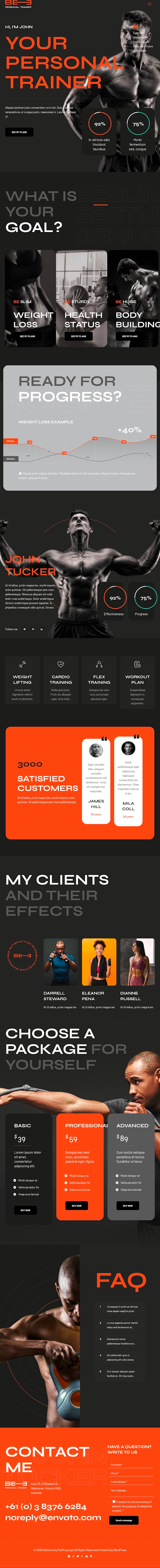 build personal trainer website design