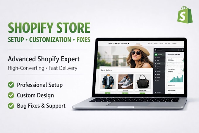create shopify store, shopify website design, shopify dropshipping website