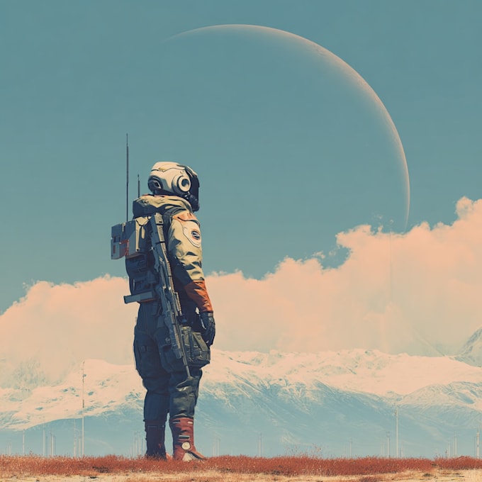 design your sci fi character illustration