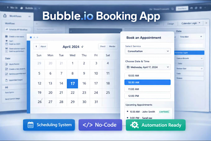 build a bubble io booking and scheduling app