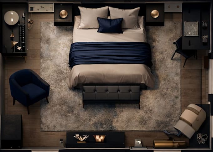 create a minimalistic modern bedroom layout online