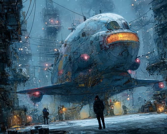 create visually stunning space and sci fi art illustrations