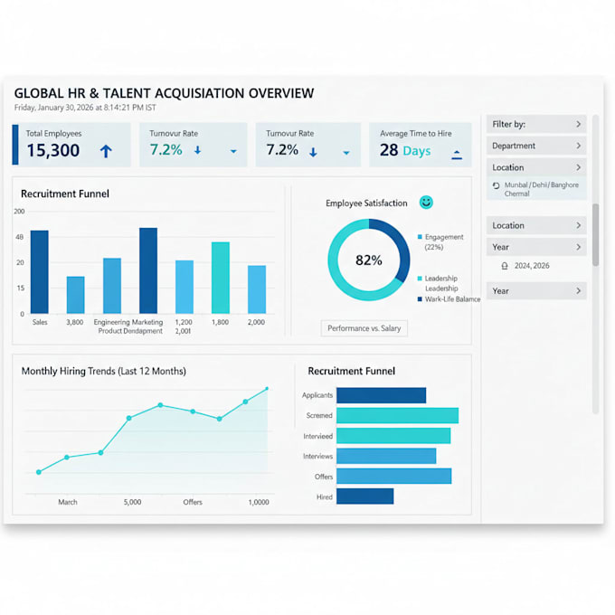 create power bi HR analytics dashboards