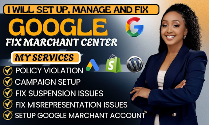 fix google merchant centre suspension and misrepresentation