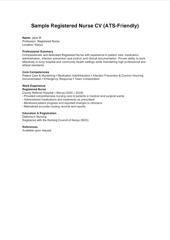 write a professional ats friendly CV and cover letter
