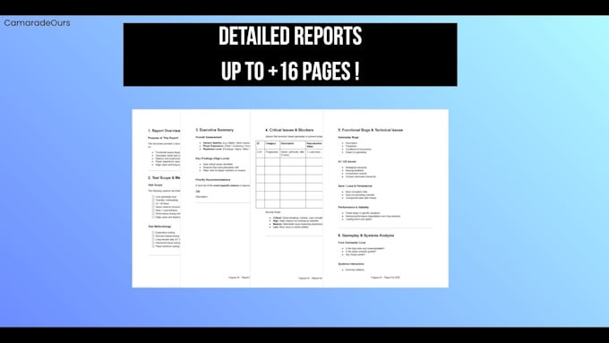 playtest your game and give a very detailed report
