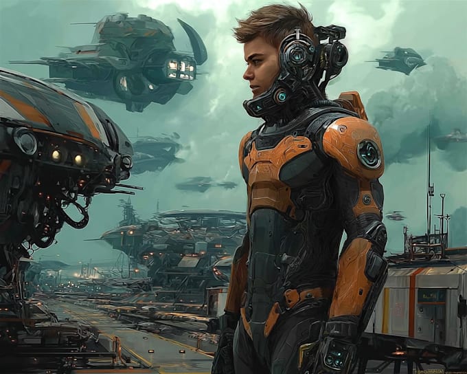 create futuristic sci fi artwork realistic style