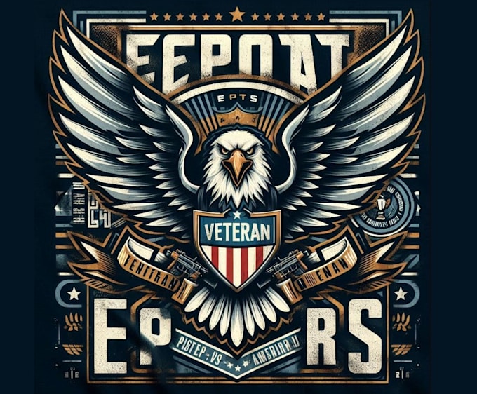 make high quality mascot t shirt eagle veteran logo