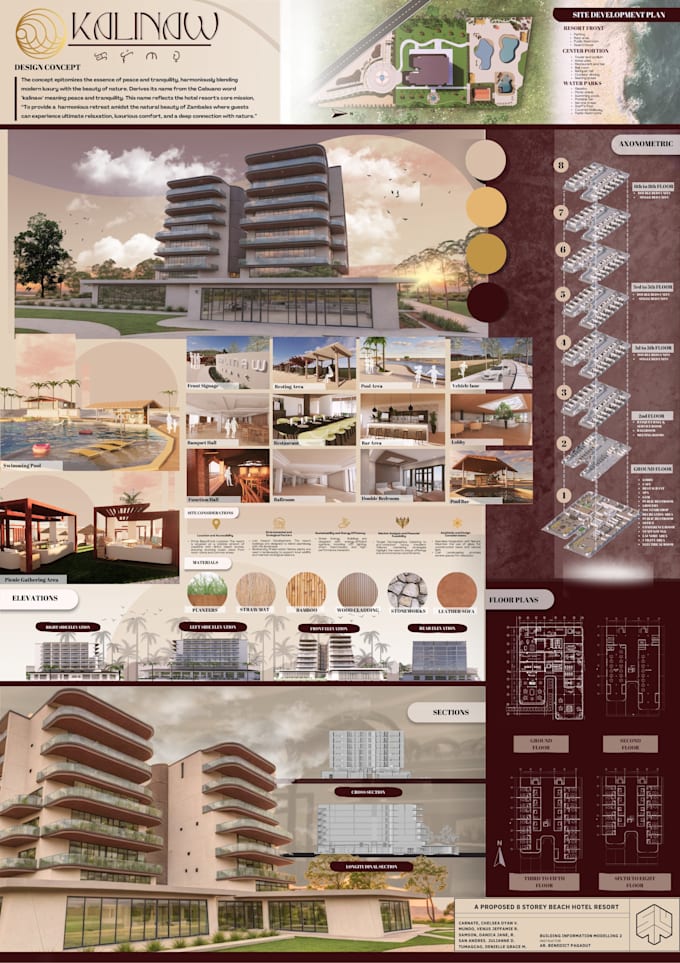 design a clean architectural presentation boards