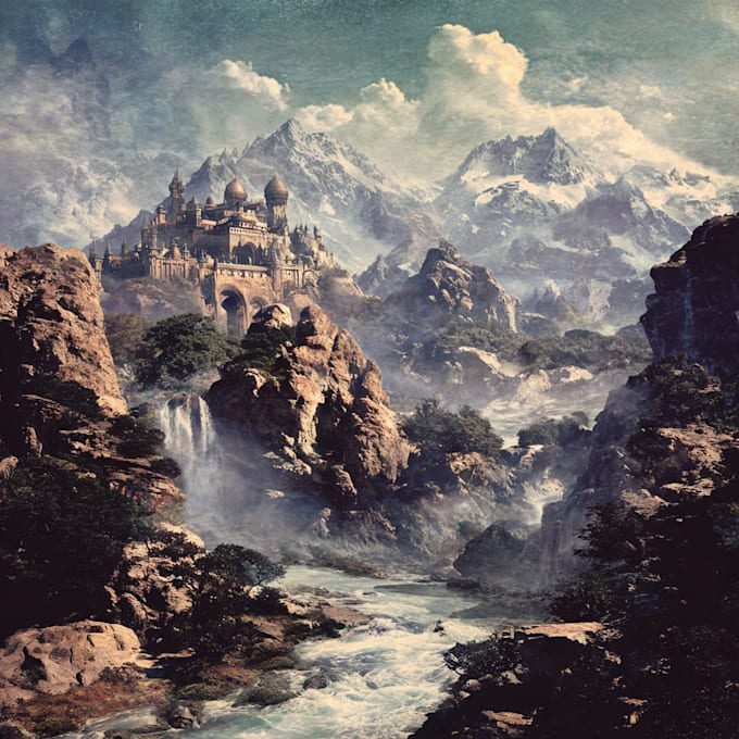 digitally paint fantasy landscape