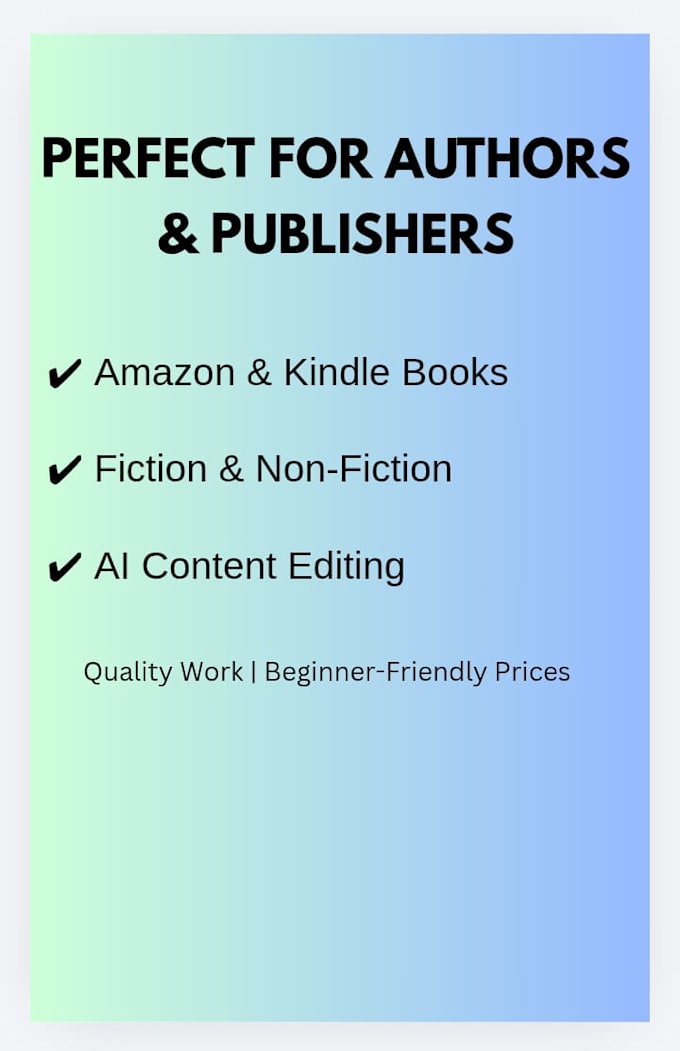write book description, author bio and edit your ebook