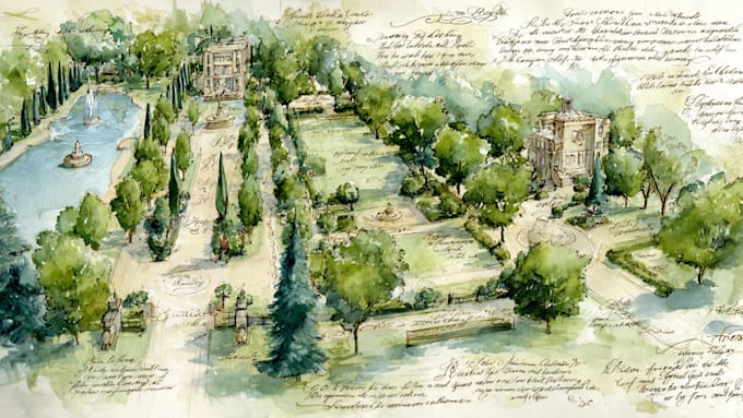 do custom watercolor wedding map