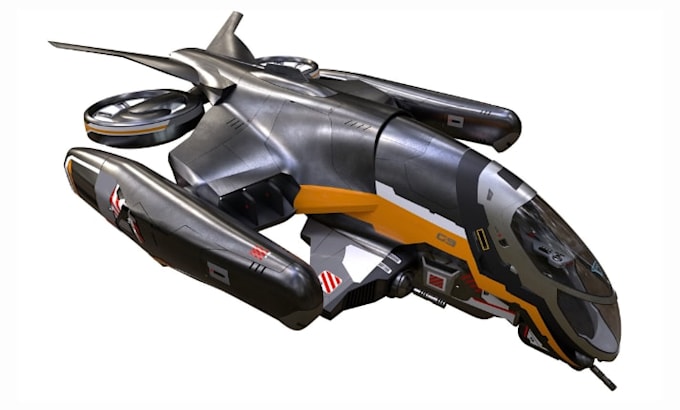 create 3d sci fi spaceship model, starship, hard surface military vehicle model