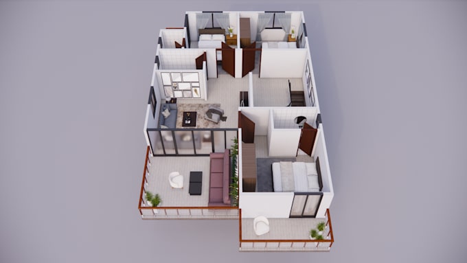 Convert 2d floor plans into stunning 3d models for homes by Pialahmed ...