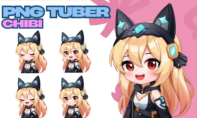 design png tuber model in chibi style vtuber ready to use for streaming