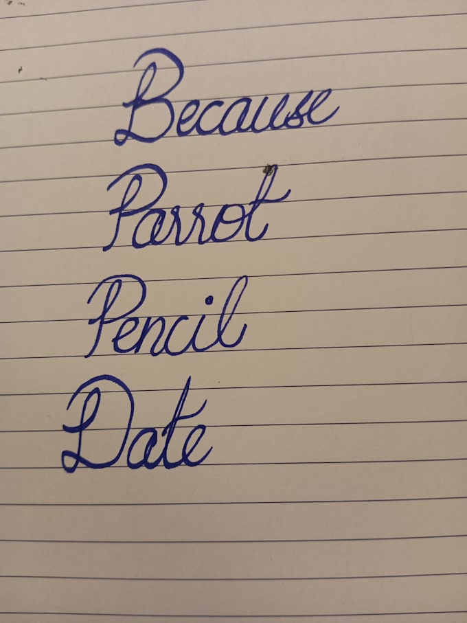 provide hand written letters and hand written notes
