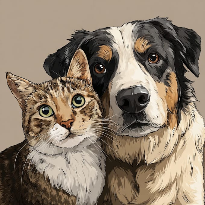 your pet into a cartoon portrait