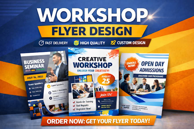 design a professional workshop flyer fast and creatively