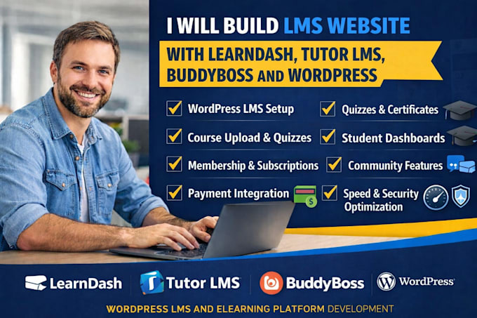 create wordpress lms website learndash tutor lms membership course platform