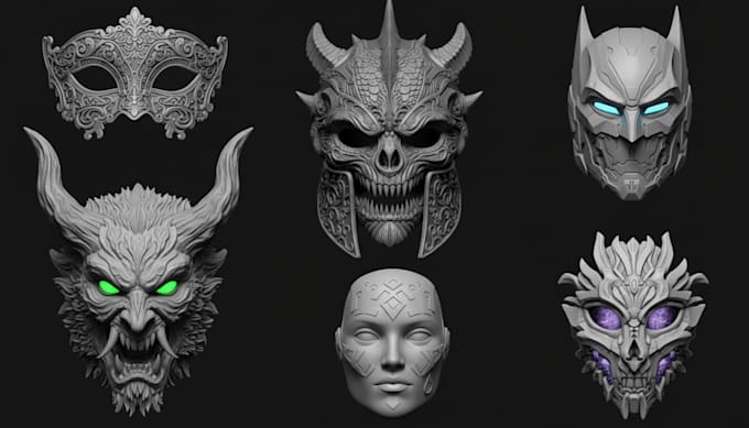 design printable 3d mask cosplay mask 3d helmet mask model stl for 3d printing