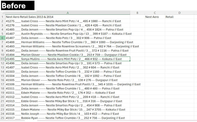 clean, format and organize excel data professionally